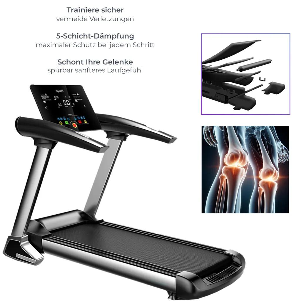 T800 Klappbares Laufband für Zuhause & Büro | Leise | 12,8 km/h | Bluetooth 5/7