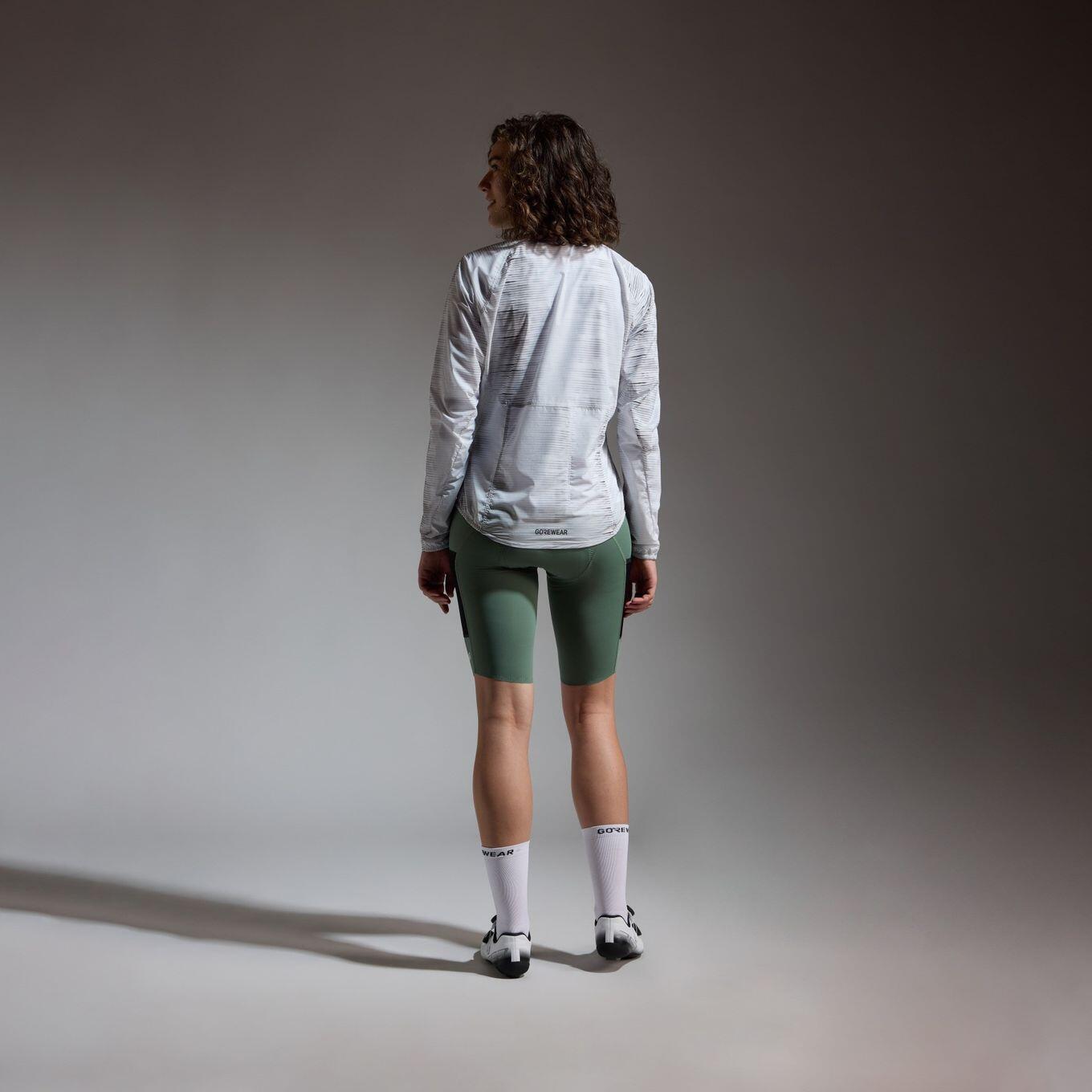 Chaqueta cortavientos Gore Wear Spinshift Pixel blanca/gris para mujer 5/5