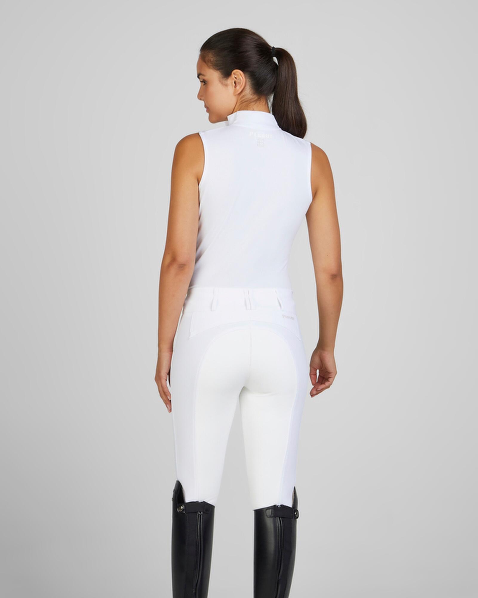 Top Damen mit Faltenkragen weiß 4/7
