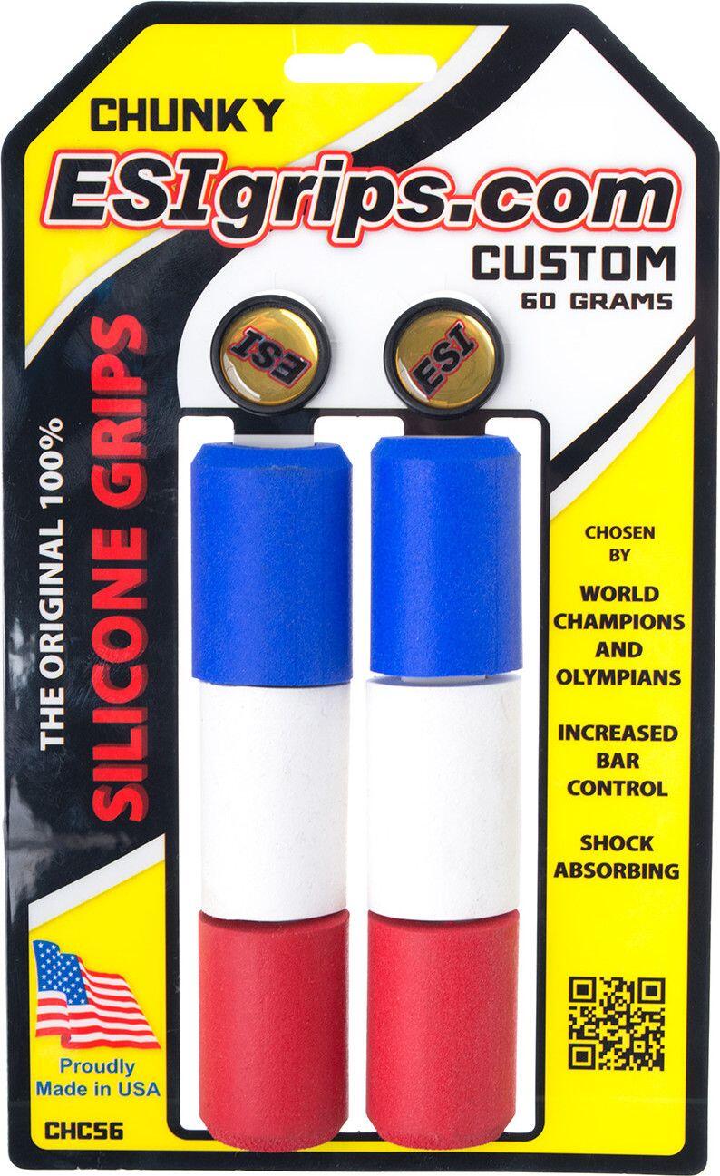 Puños de silicona ESI Chunky 32mm - Azul Blanco Rojo 1/1