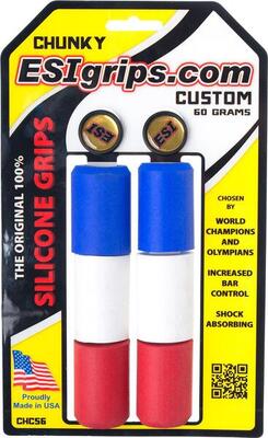 Esi chunky 32mm silicone grips - blue white red