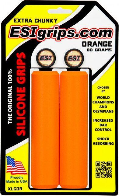 Par de Puños ESI Extra Gruesos de Silicona Naranja de 34 mm 1/1