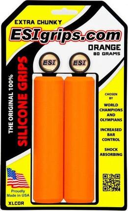 Paire de Grips Silicone ESI Extra Chunky 34mm Orange