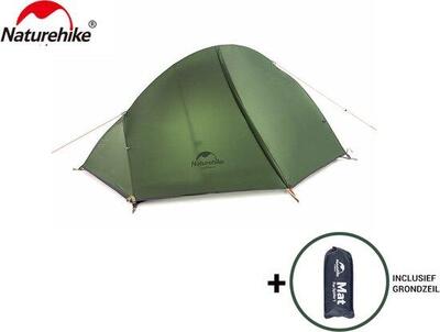 Cycling ultralight 1 person 20d tent and mats - green