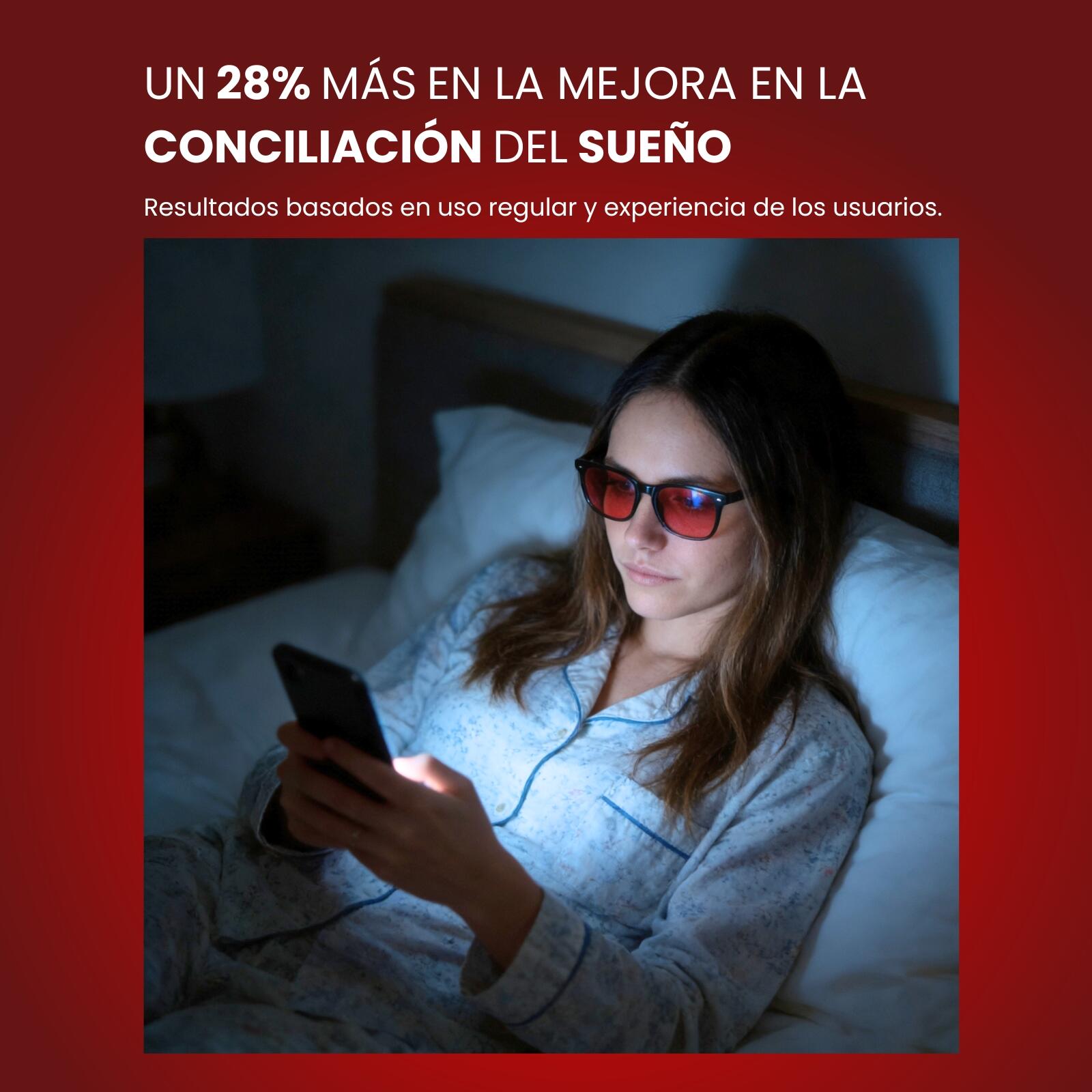 Gafas Red Horizon by Wellbeinn — Filtro Luz Azul y Verde para Mejorar el Sueño 4/7