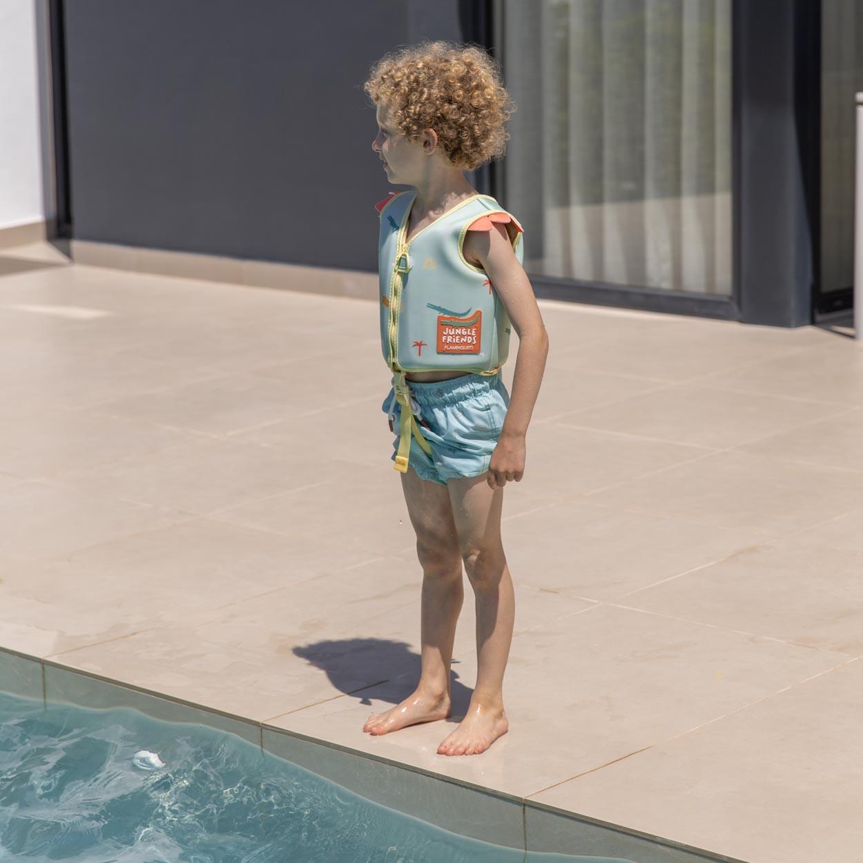 Flamingueo Chaleco Natación Niños Piscina Neopreno Verde 6/6