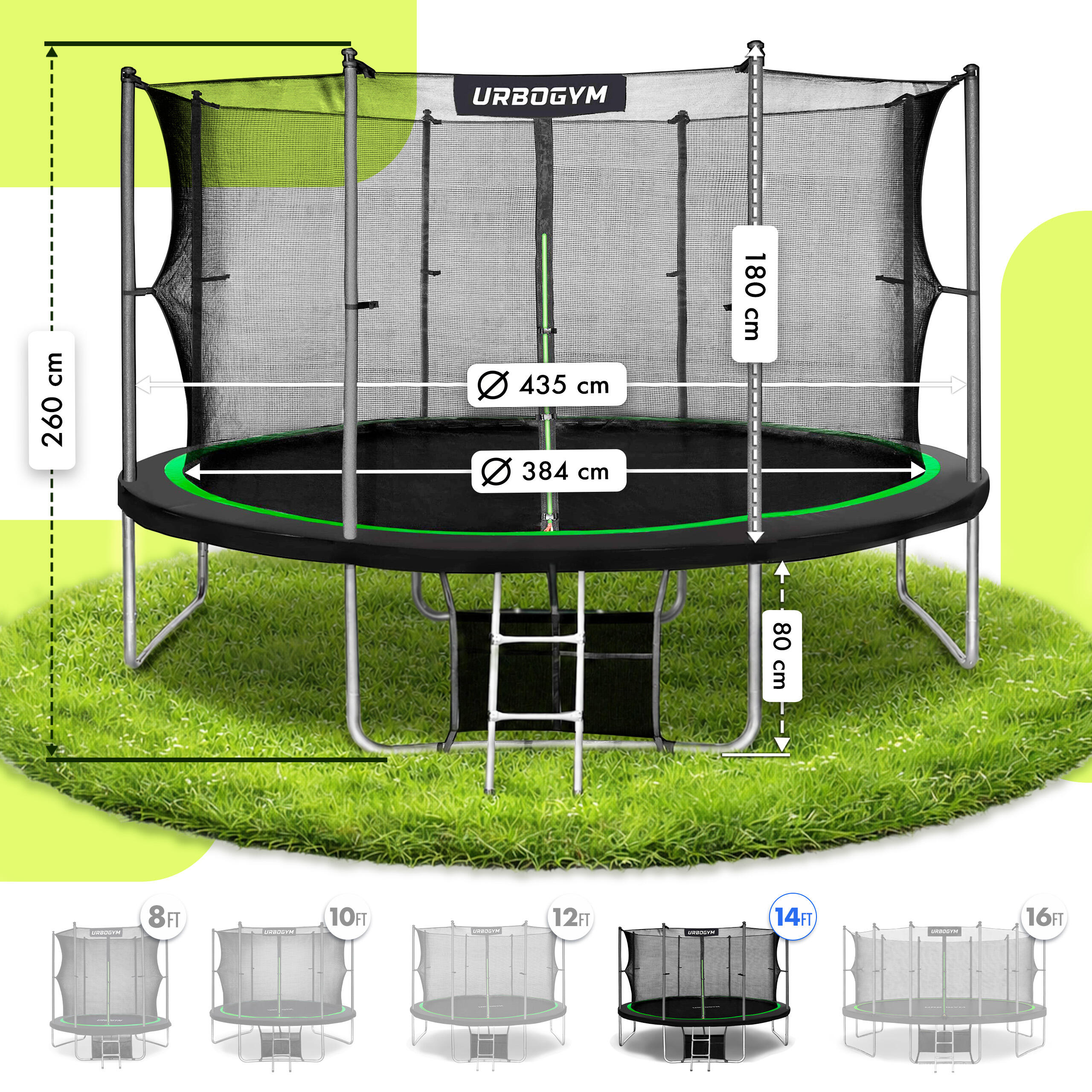 Trampolina ogrodowa Urbogym Jumper 14FT 435 cm 4/7