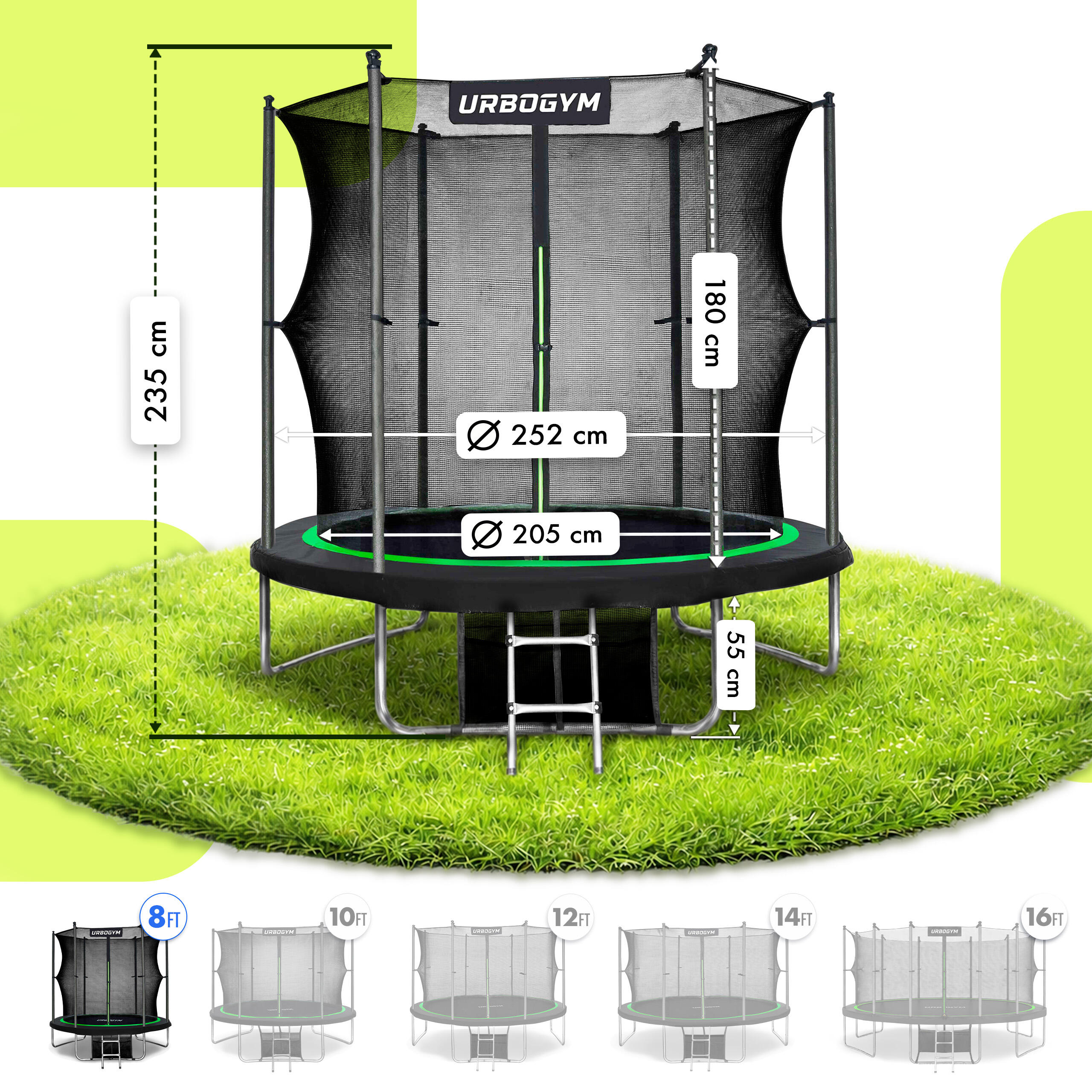 Trampolina ogrodowa Urbogym Jumper 8FT 252 cm 4/7