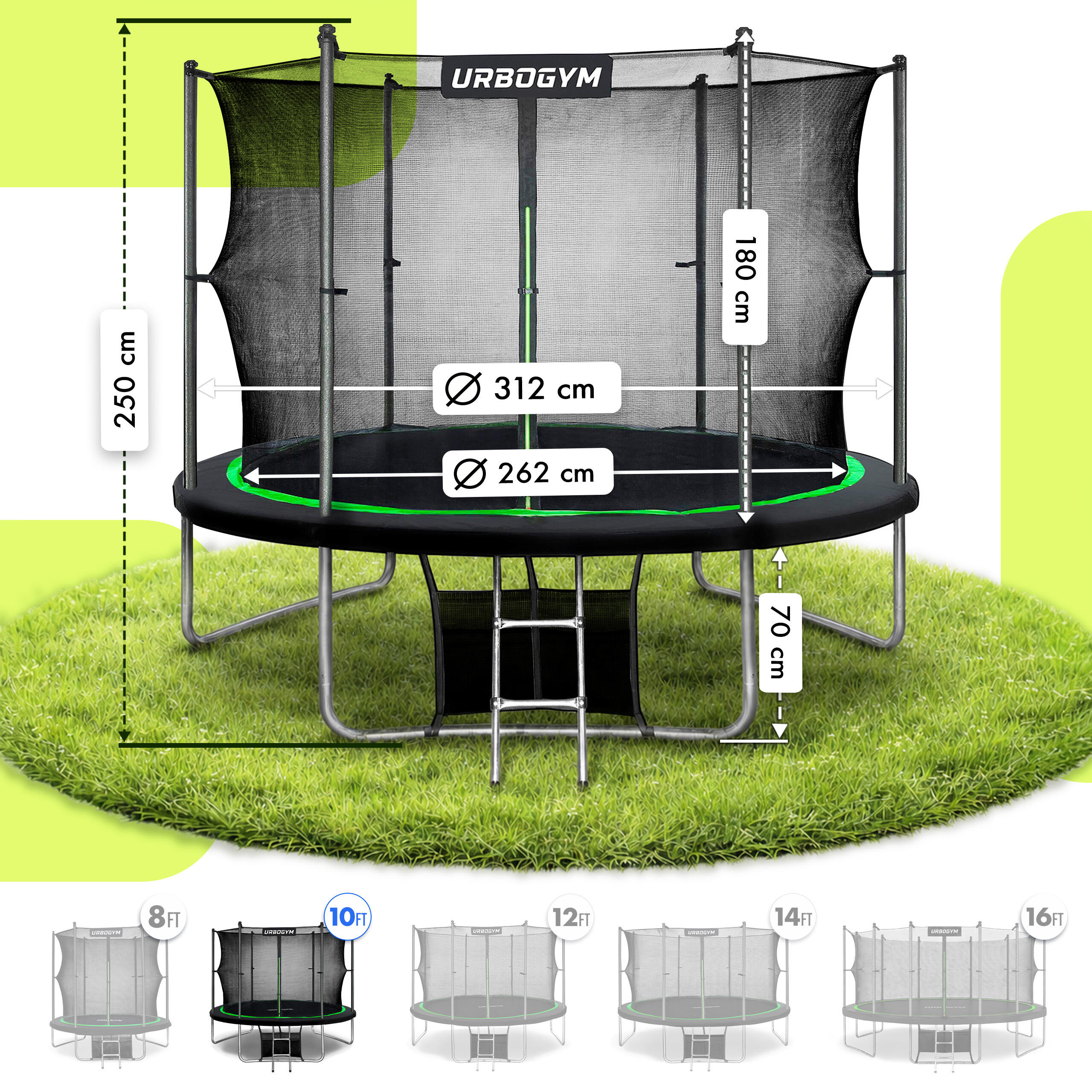 Trampolina ogrodowa Urbogym Jumper 10FT 312 cm 4/7