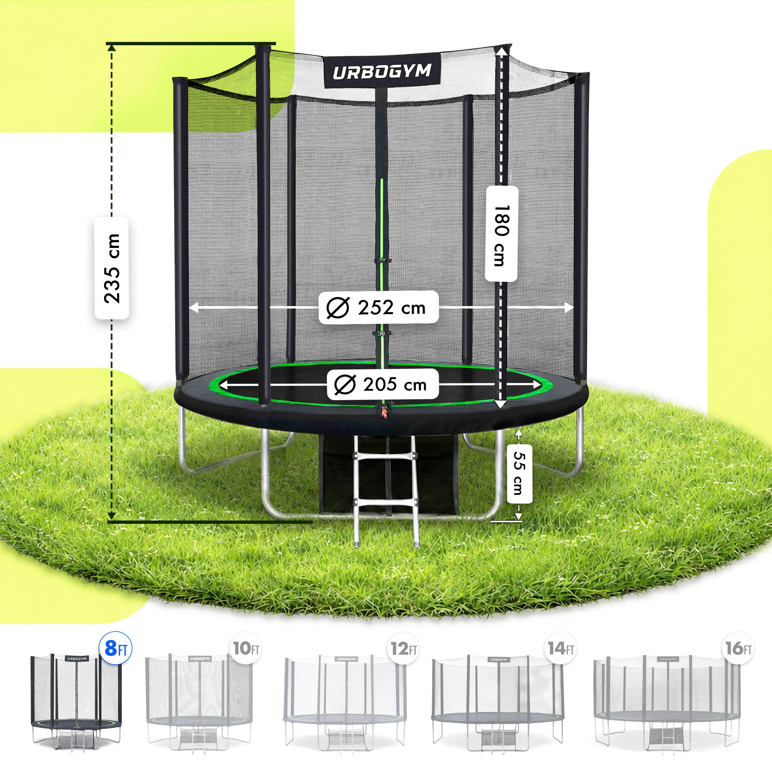 Trampolina ogrodowa Urbogym Classic 8FT 252 cm 4/7