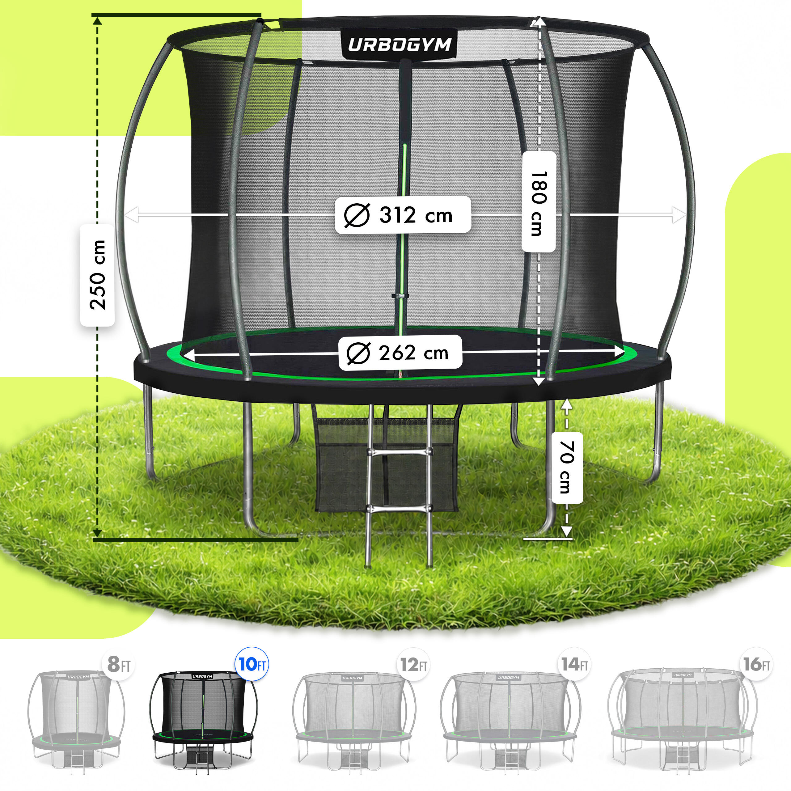 Trampolina ogrodowa Urbogym Infinity 10FT 312 cm 4/7