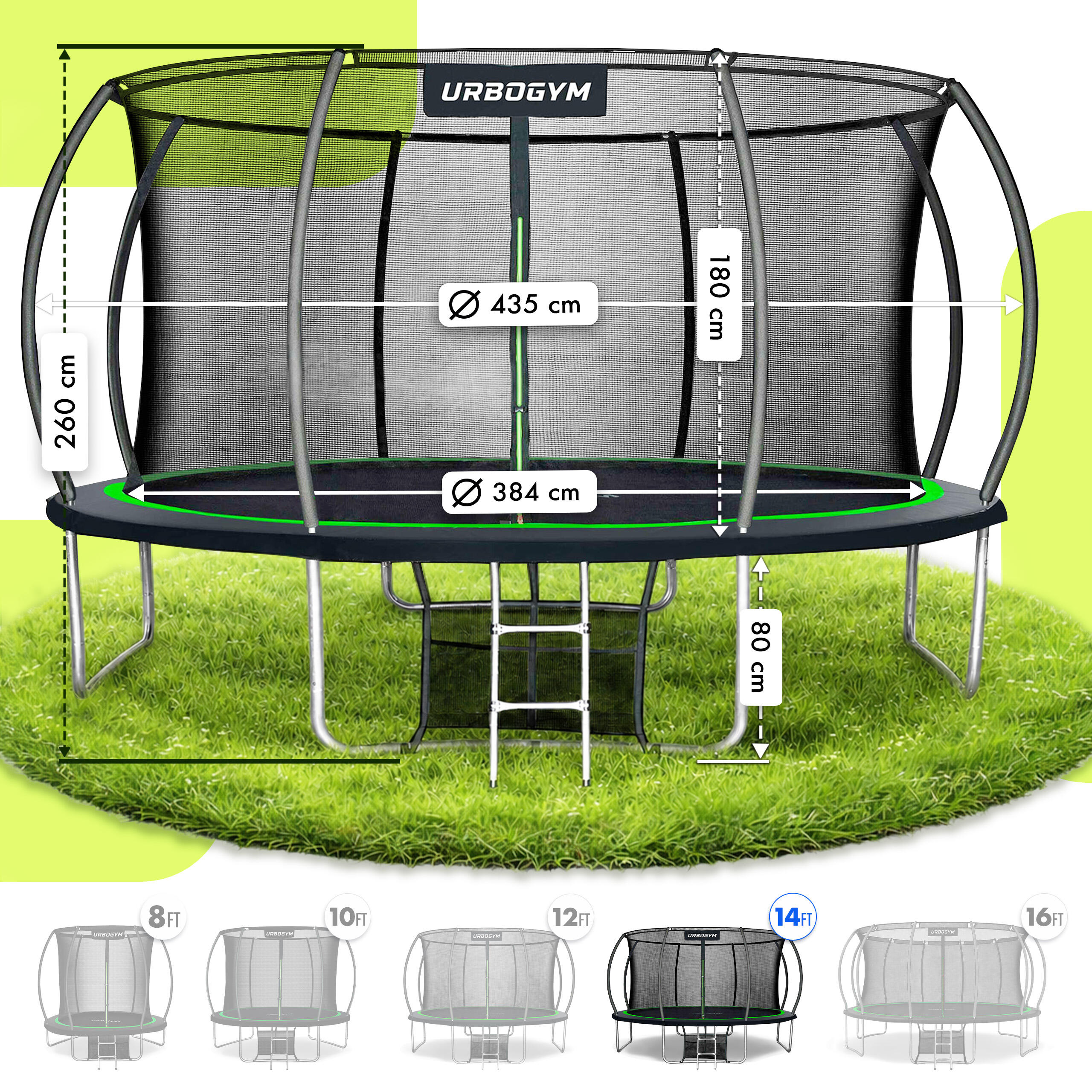 Trampolina ogrodowa Urbogym Infinity 14FT 435 cm 4/7