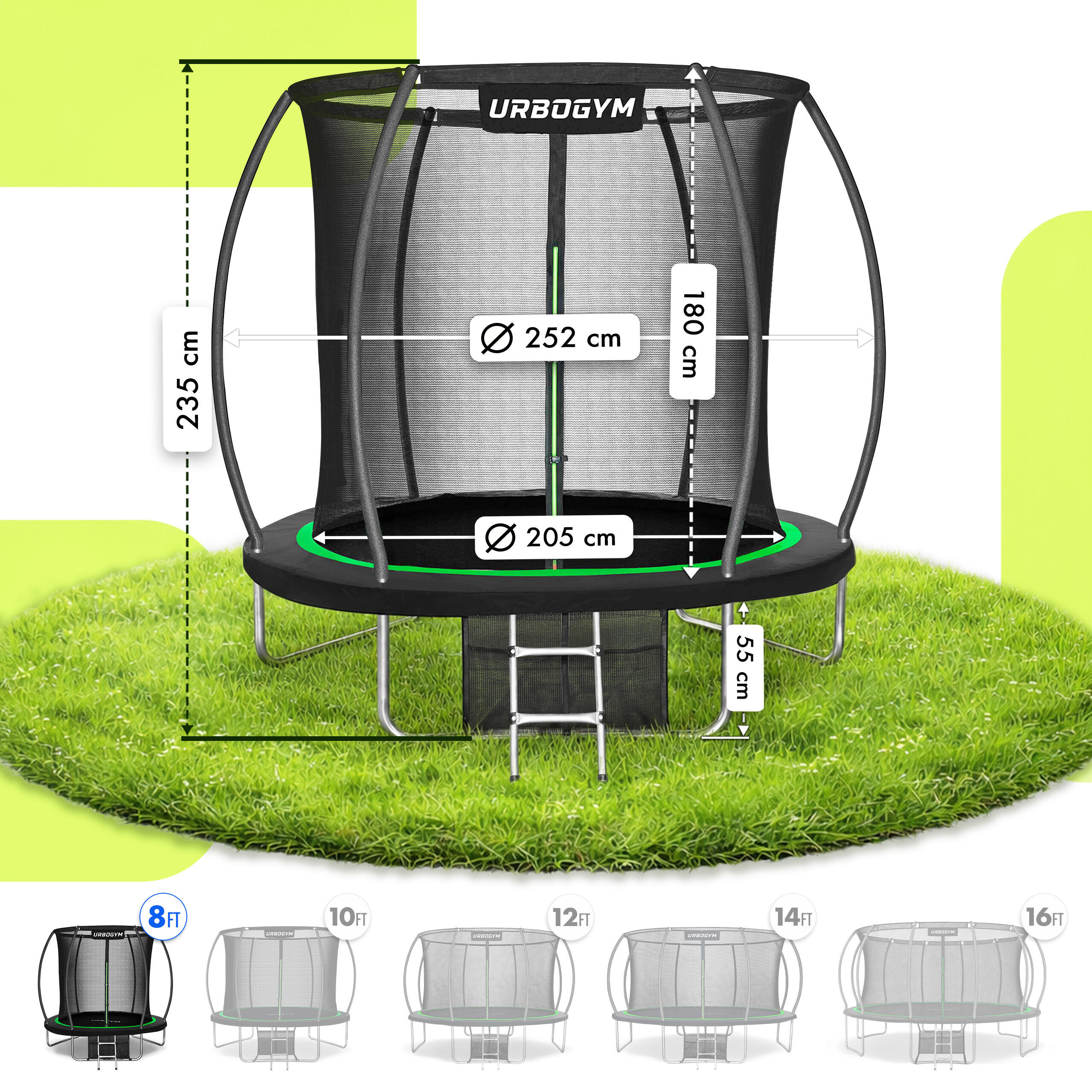 Trampolina ogrodowa Urbogym Infinity 8FT 252 cm 4/7