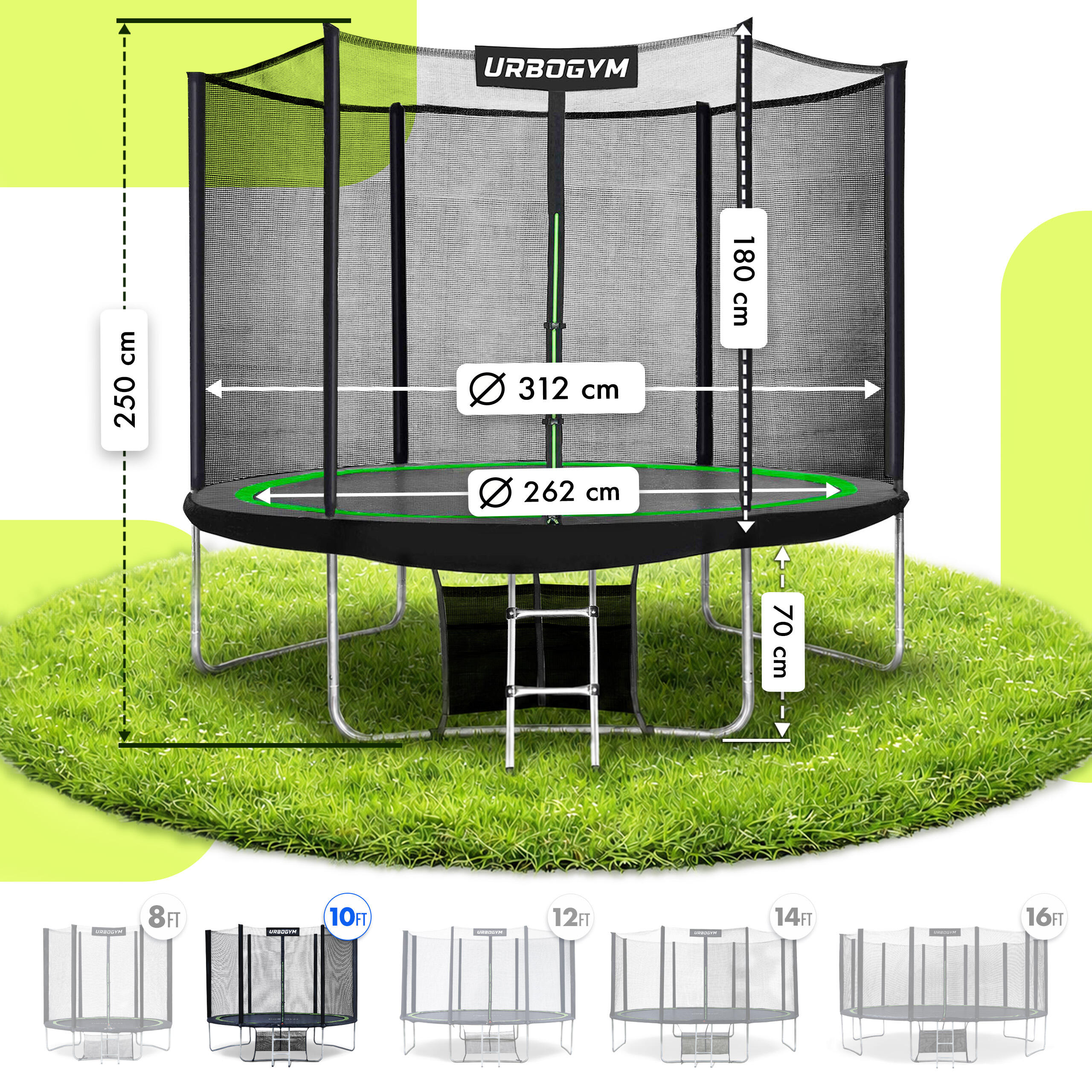 Trampolina ogrodowa Urbogym Classic 10FT 312 cm 4/7