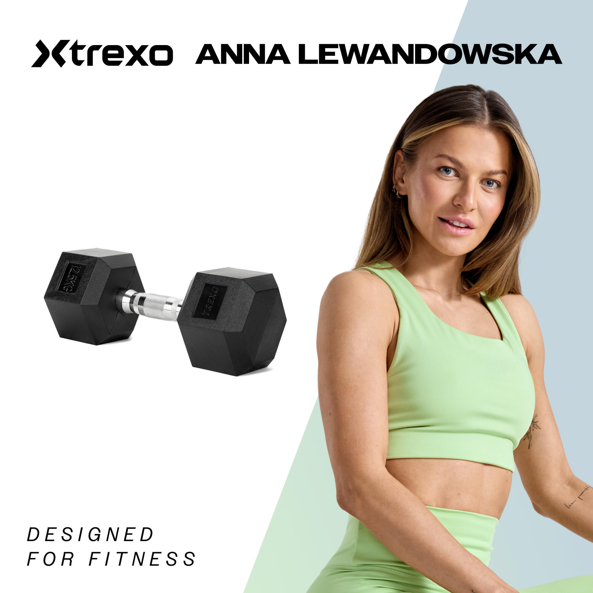 Manubrio gommato XTREXO Hex 12,5 kg 2/7