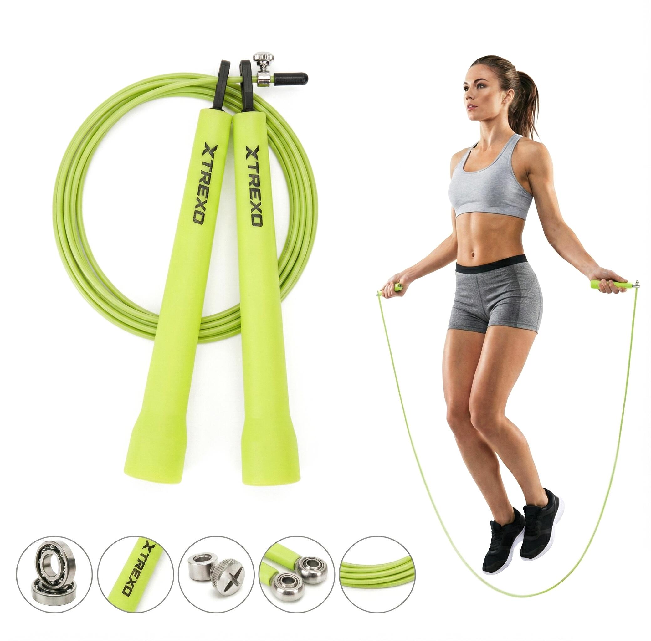 Corda de pular XTREXO Basic+, verde 1/7