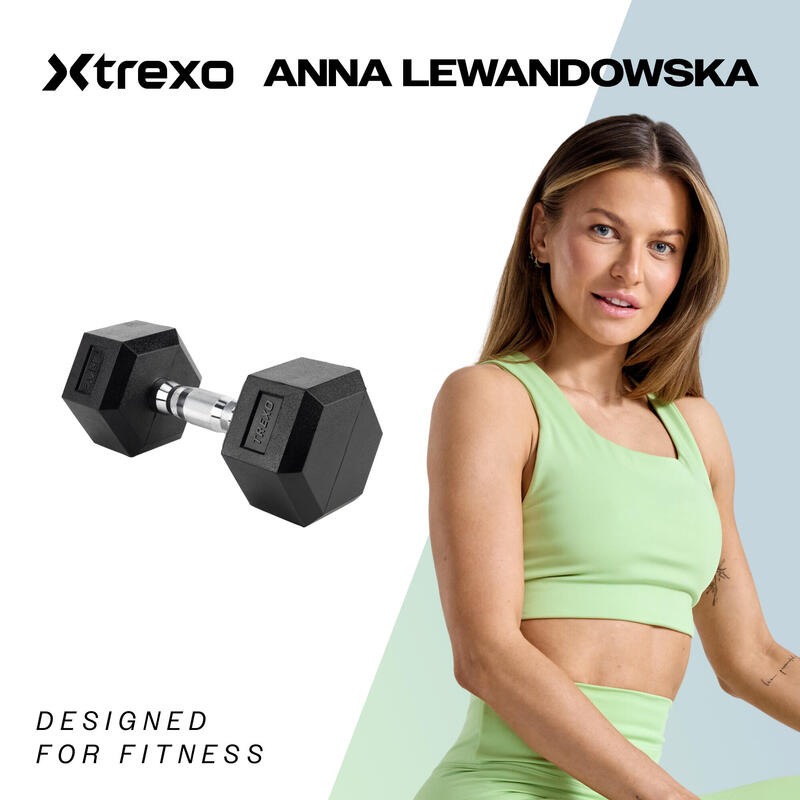 Gantera cauciucata XTREXO Hex 7,5 kg
