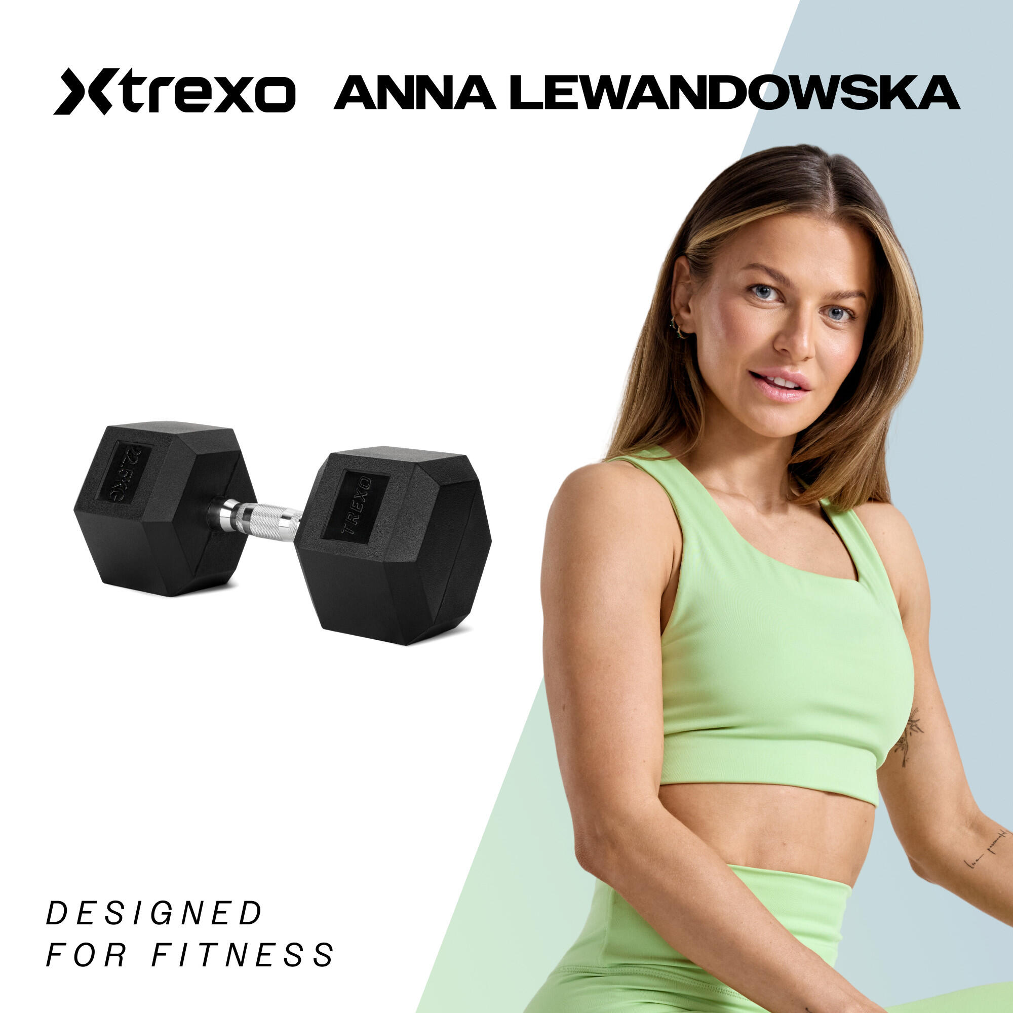 Manubrio gommato XTREXO Hex 22,5 kg 2/7