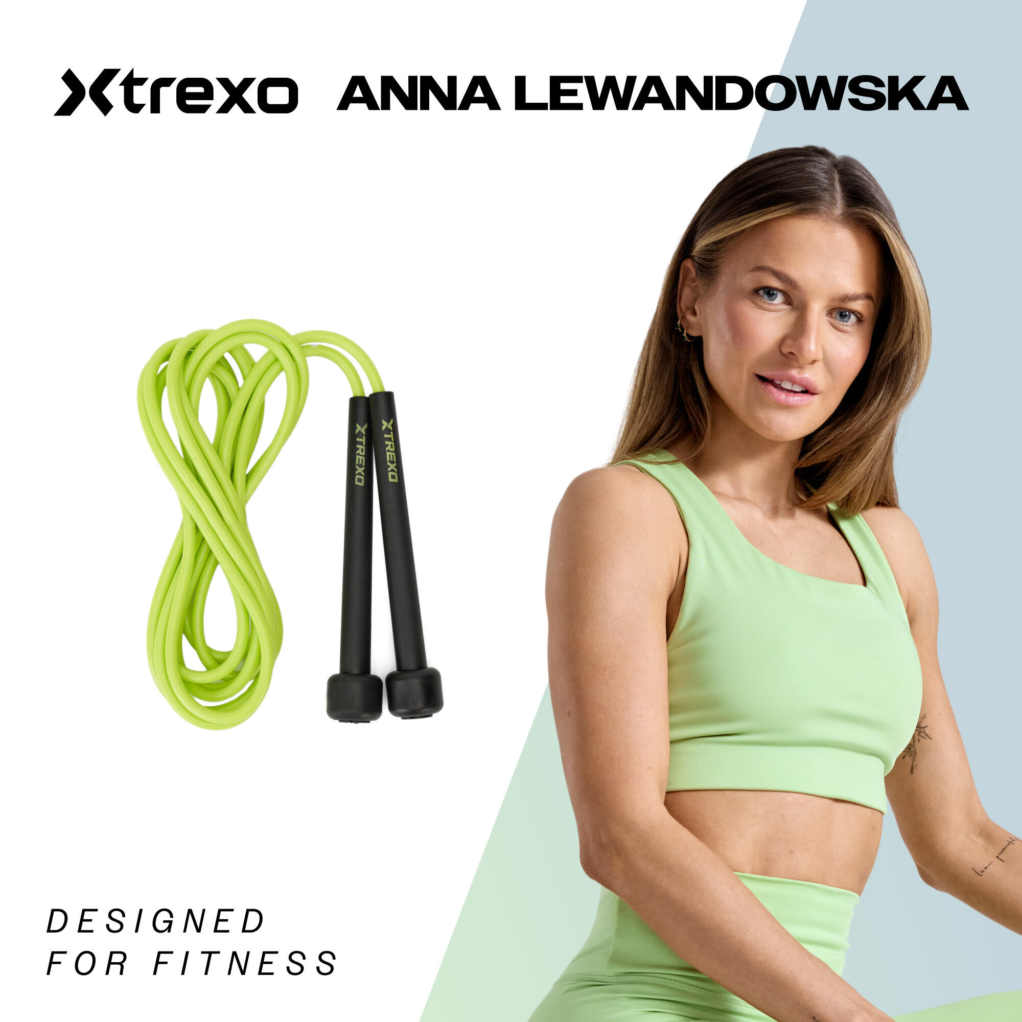 Skakanka XTREXO Basic limonkowy 2/7