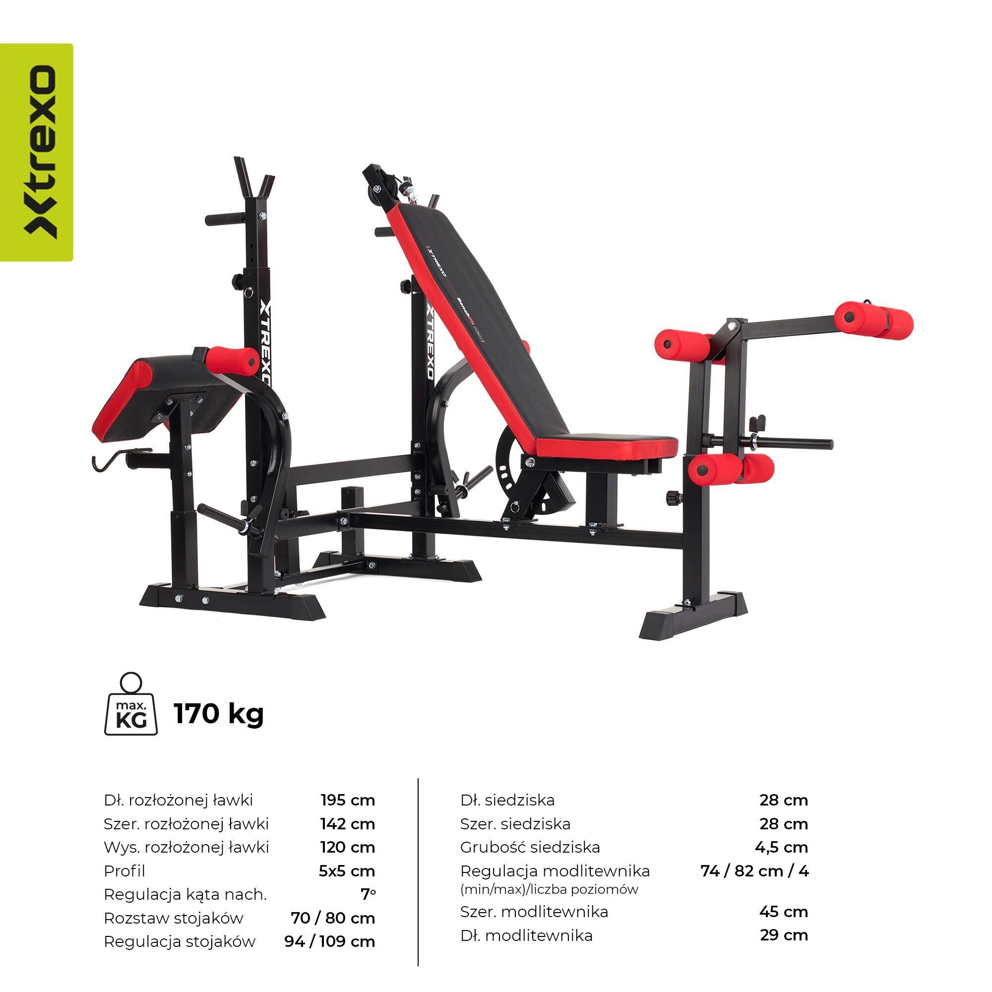 Banc d'entraînement XTREXO BenchFit Max avec support et pupitre à biceps 3/7