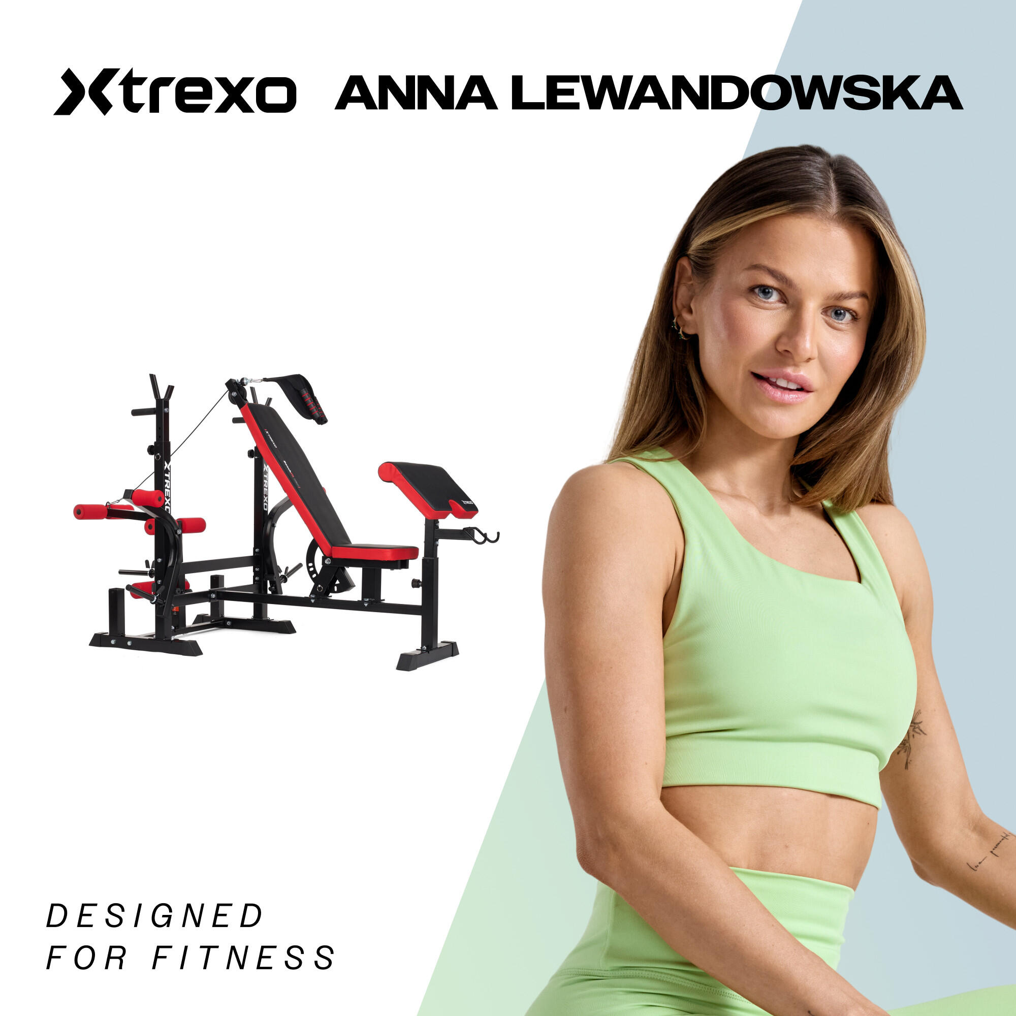 Banc d'entraînement XTREXO BenchFit Max avec support et pupitre à biceps 2/7