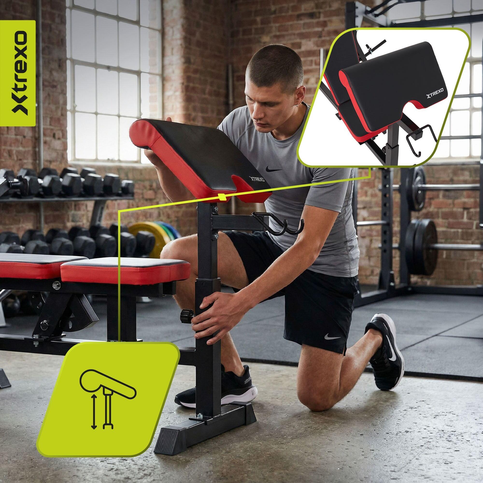 Banc d'entraînement XTREXO BenchFit Max avec support et pupitre à biceps 7/7