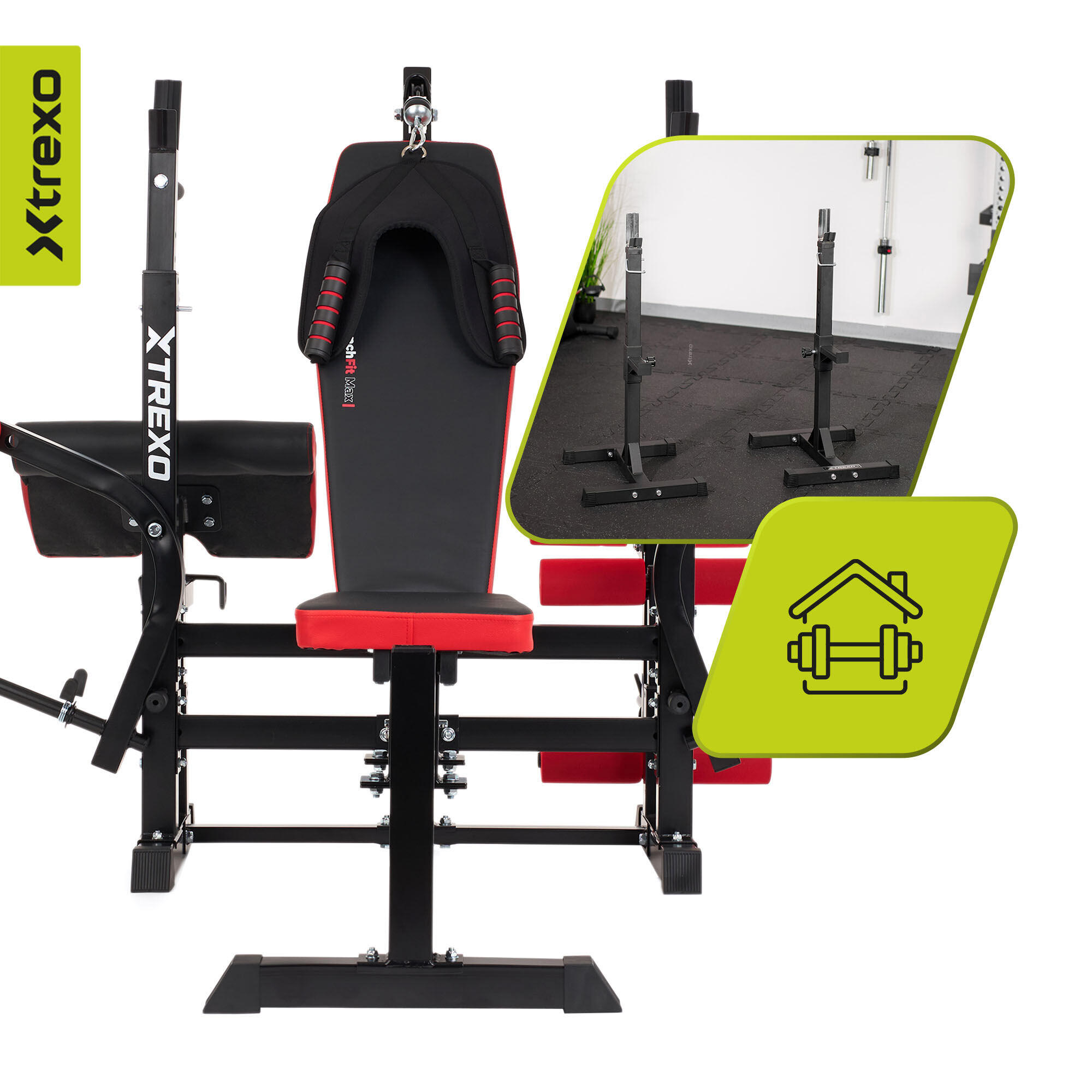 Banc d'entraînement XTREXO BenchFit Max avec support et pupitre à biceps 4/7
