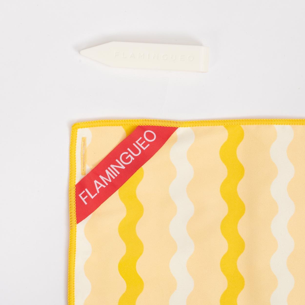 Flamingueo serviette de plage microfibre jaune 2/6