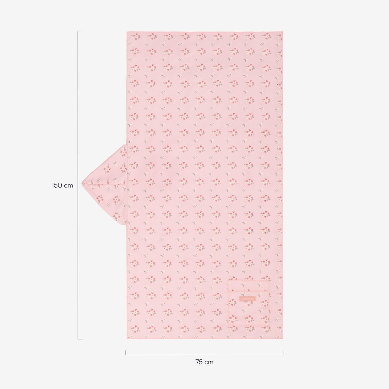 Serviette enfant microfibre à capuche rose 6/6