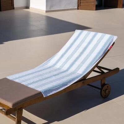 Flamingueo telo mare cotone per lettino blu