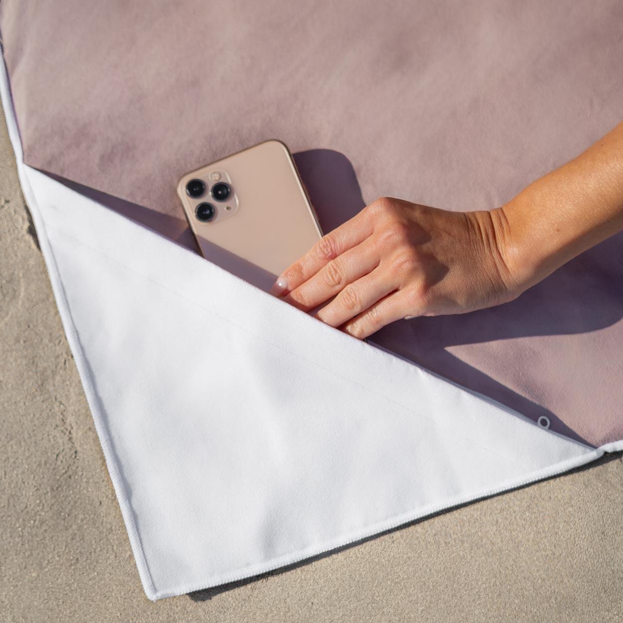 Flamingueo serviette de plage microfibre compacte beige 4/6