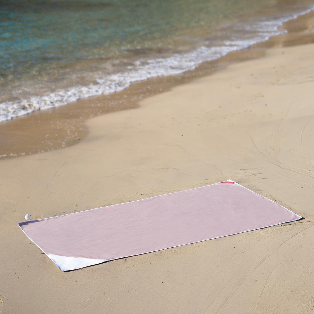 Flamingueo serviette de plage microfibre compacte beige 6/6