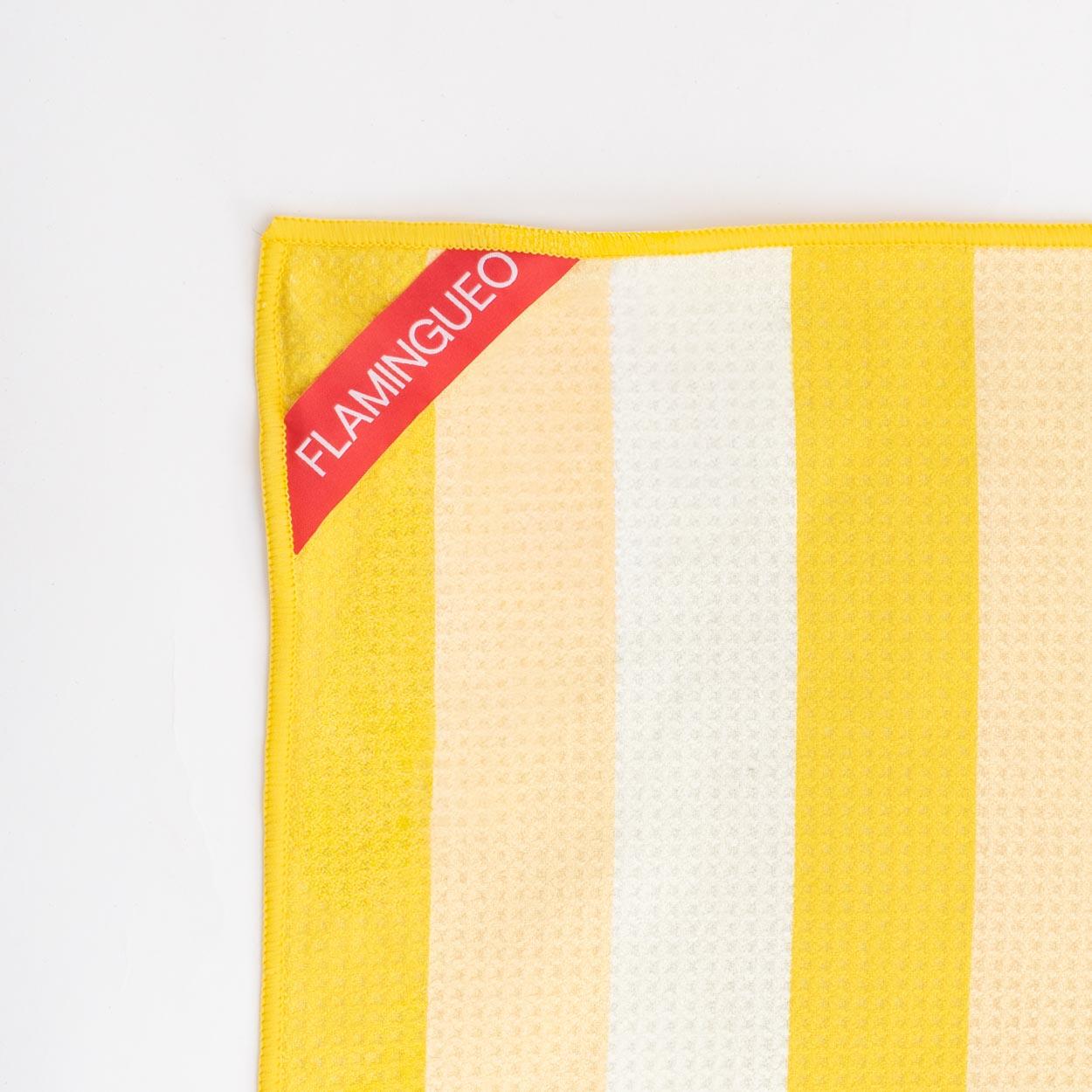 Flamingueo toalla playa microfibra con imanes amarillo 6/6
