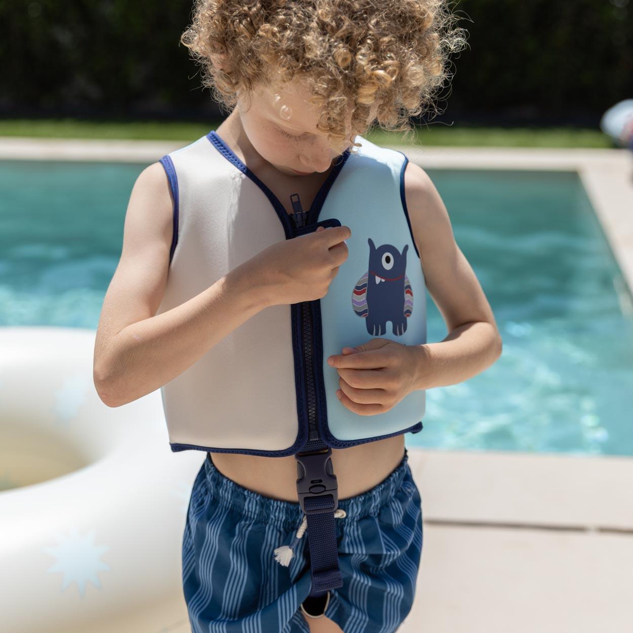 Flamingueo Chaleco Natación Niños Piscina Neopreno Azul 2/6