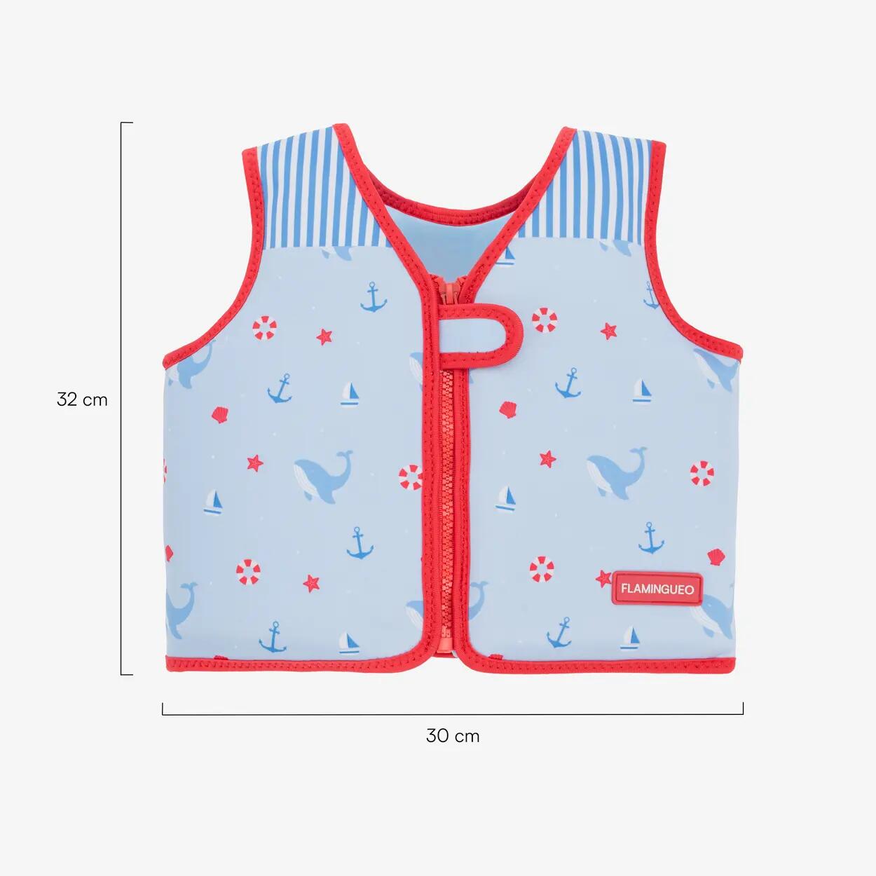 Flamingueo Colete Natação Crianças Neoprene 3-6 Anos Segurança Azul 7/7
