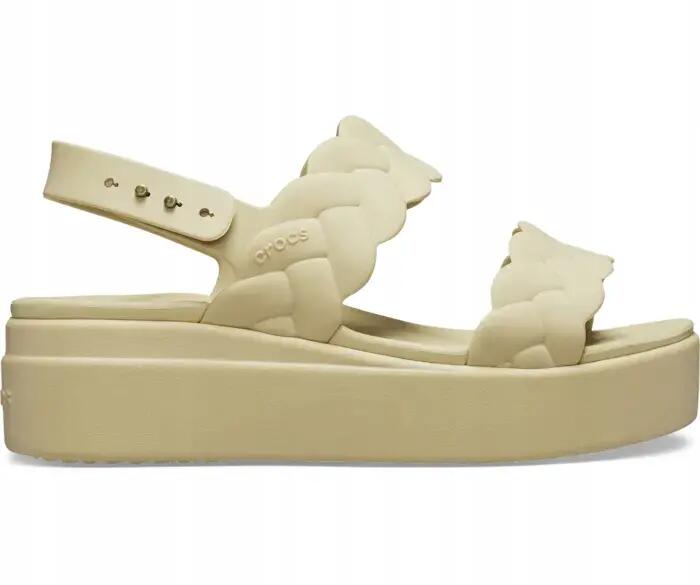 Női gyalogláshoz szandál puha talpú Crocs Brooklyn Woven Upper Low Wedge 3/6