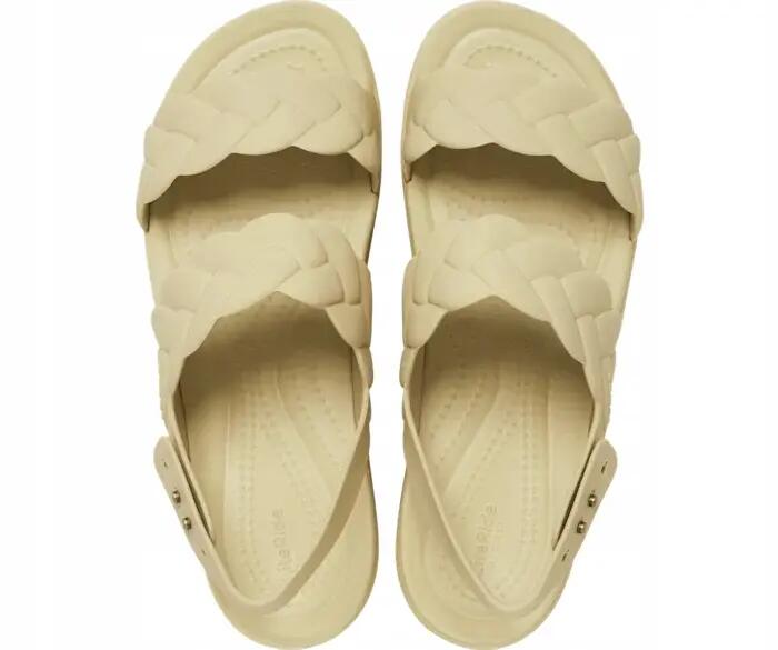 Női gyalogláshoz szandál puha talpú Crocs Brooklyn Woven Upper Low Wedge 6/6