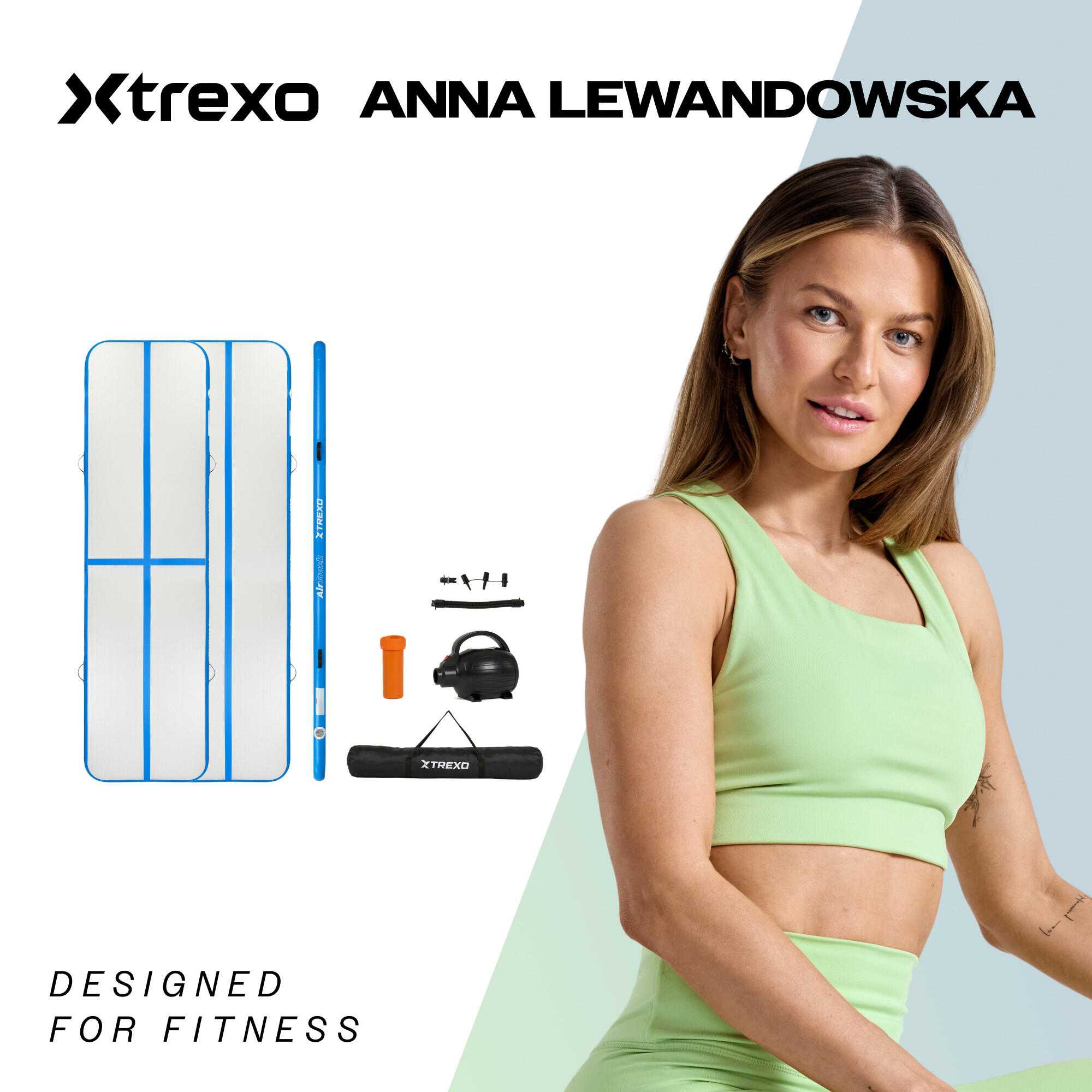 Trilho de ginástica XTREXO 400 x 10 cm branco 2/7