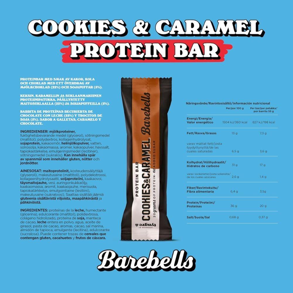 Barra de proteínas Original Bar Cookies &amp; Caramel Barebells 3/4