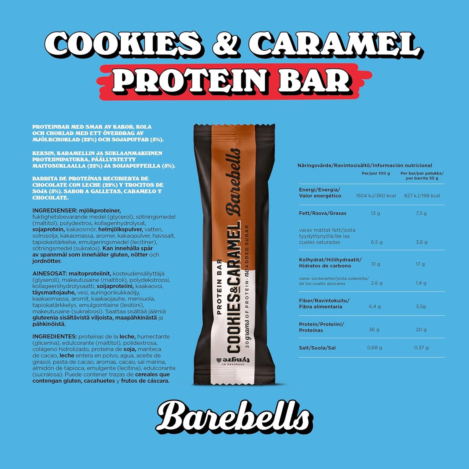 Barritas de Proteína Cookies Caramel (12x55g) Barebells 3/3