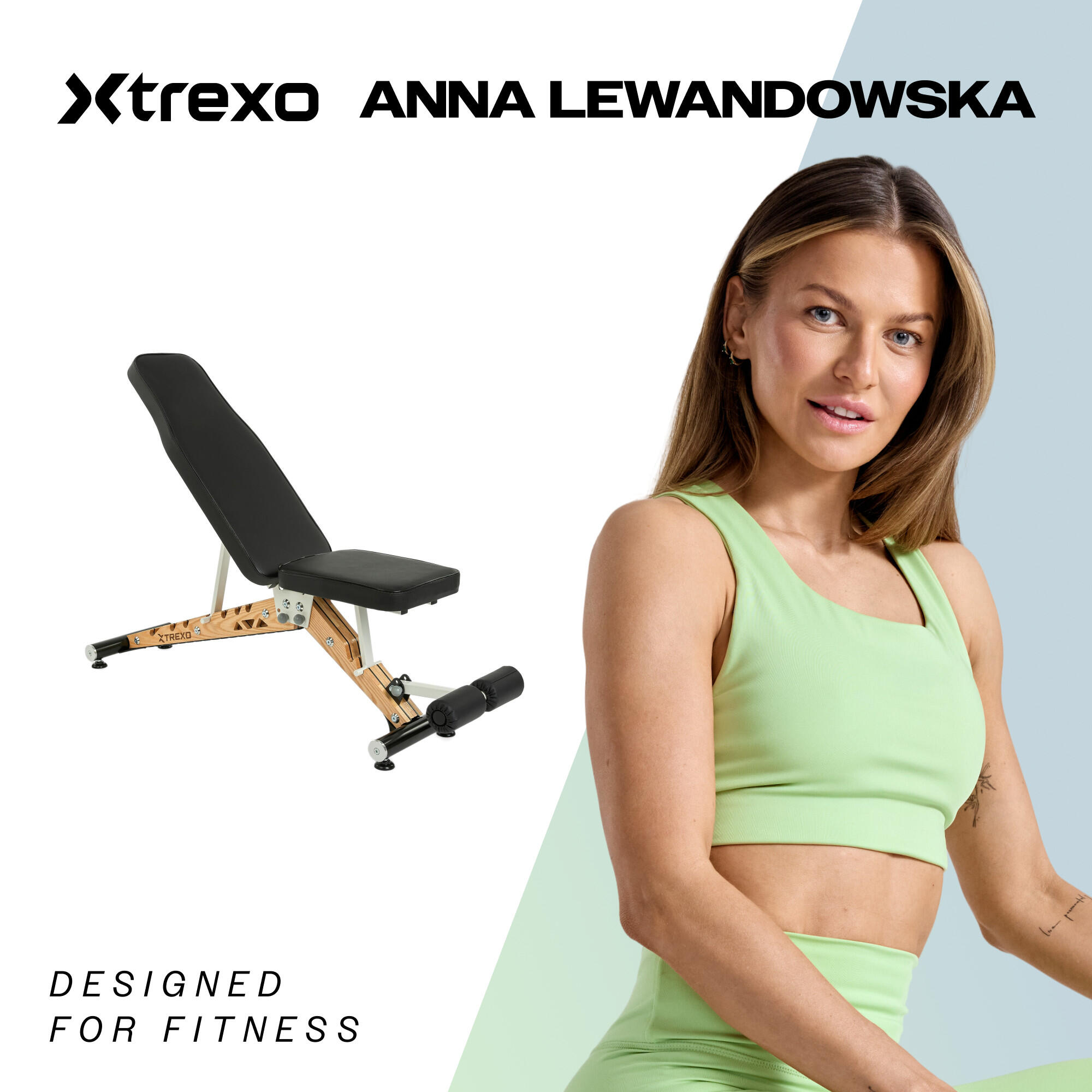 XTREXO verstelbare houten trainingsbank Leszy 2/7
