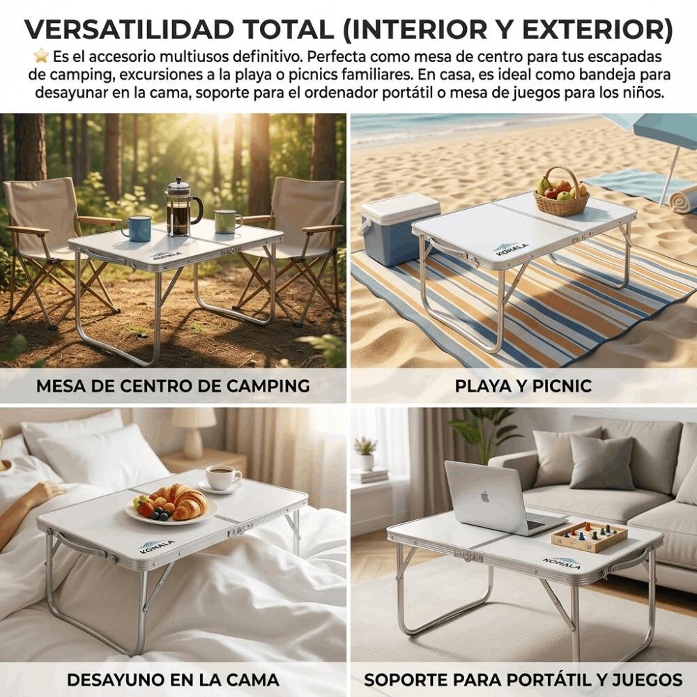 Devessport - Mesa Plegable de Camping y Playa, 60x40x25 cm 5/7