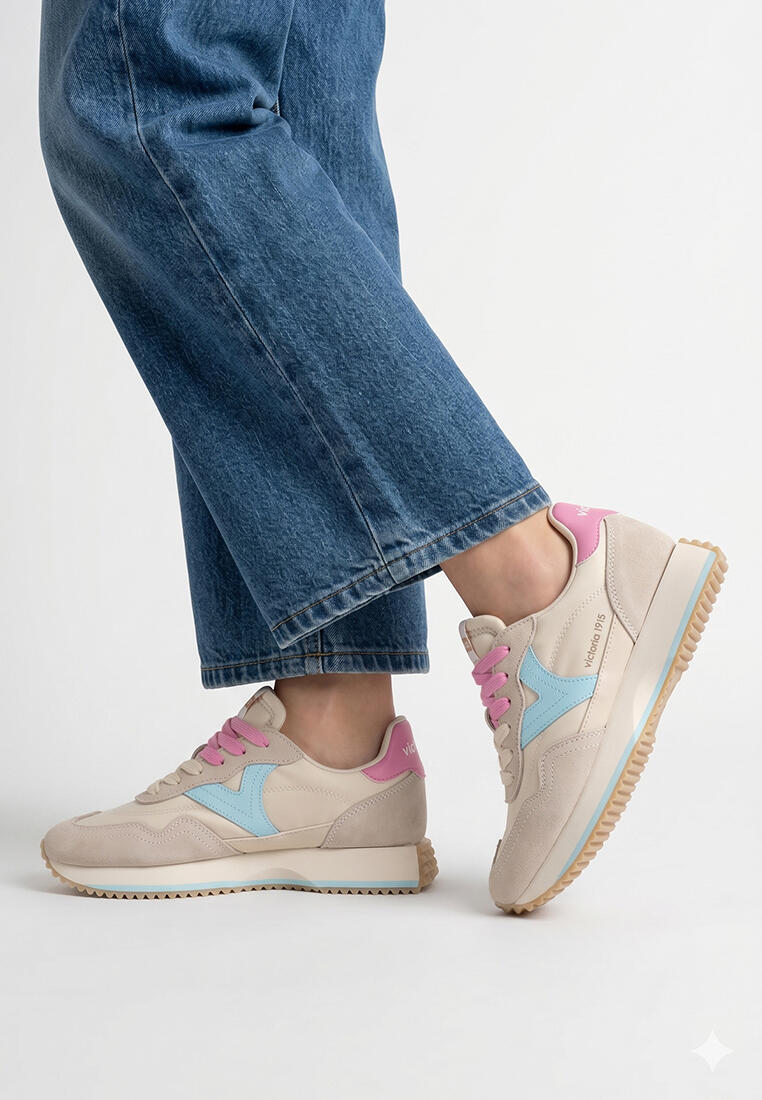 Zapatillas Deportivas Mujer Victoria COSMOS MULTICOLOR NYLON & SERRAJE Beig 5/6