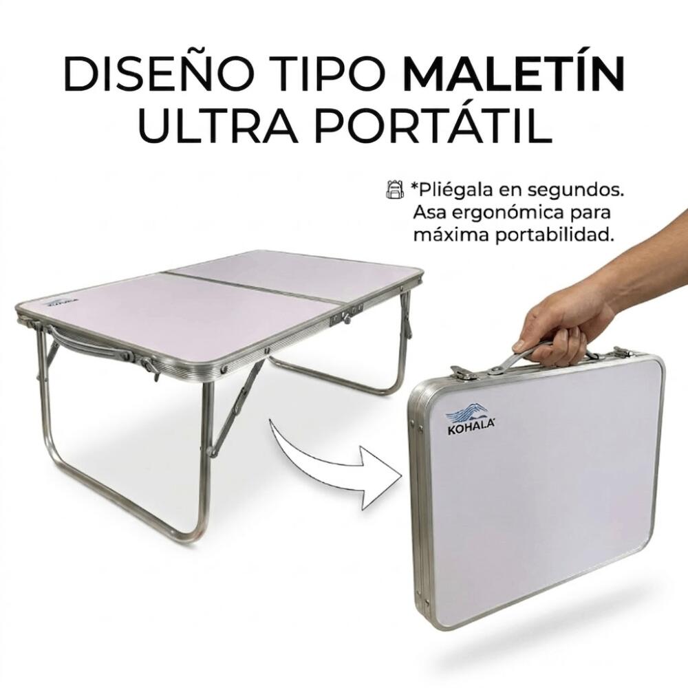 Devessport - Mesa Plegable de Camping y Playa, 60x40x25 cm 4/7