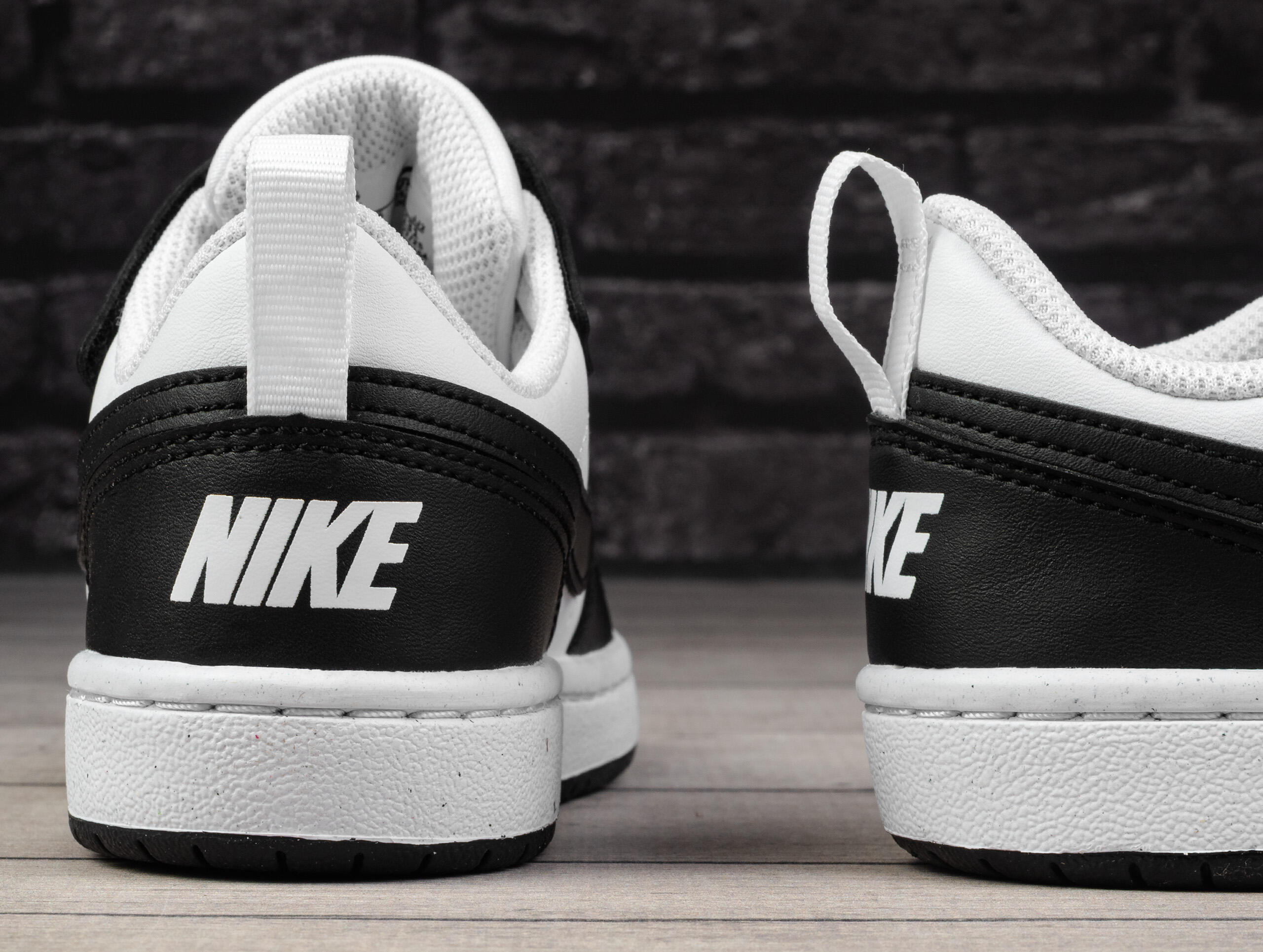 Nike Court Borough scarpe bimbi bianco nero 4/7