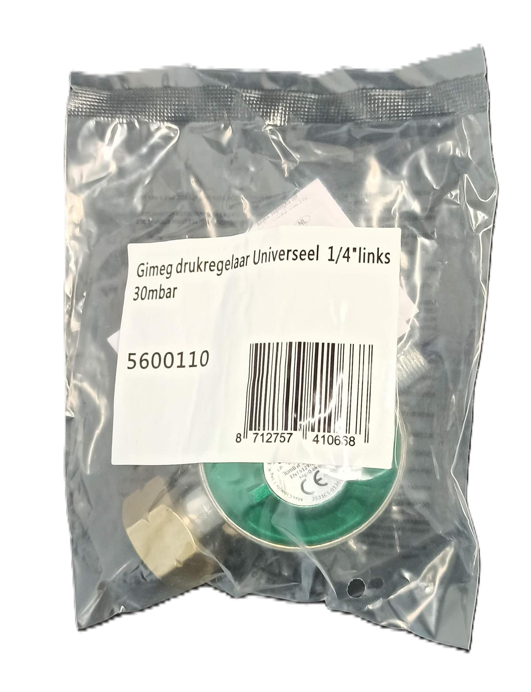 Regulátor tlaku plynu Gimeg universal 30 Mbar Kombi se závitem 1/4" 2/2