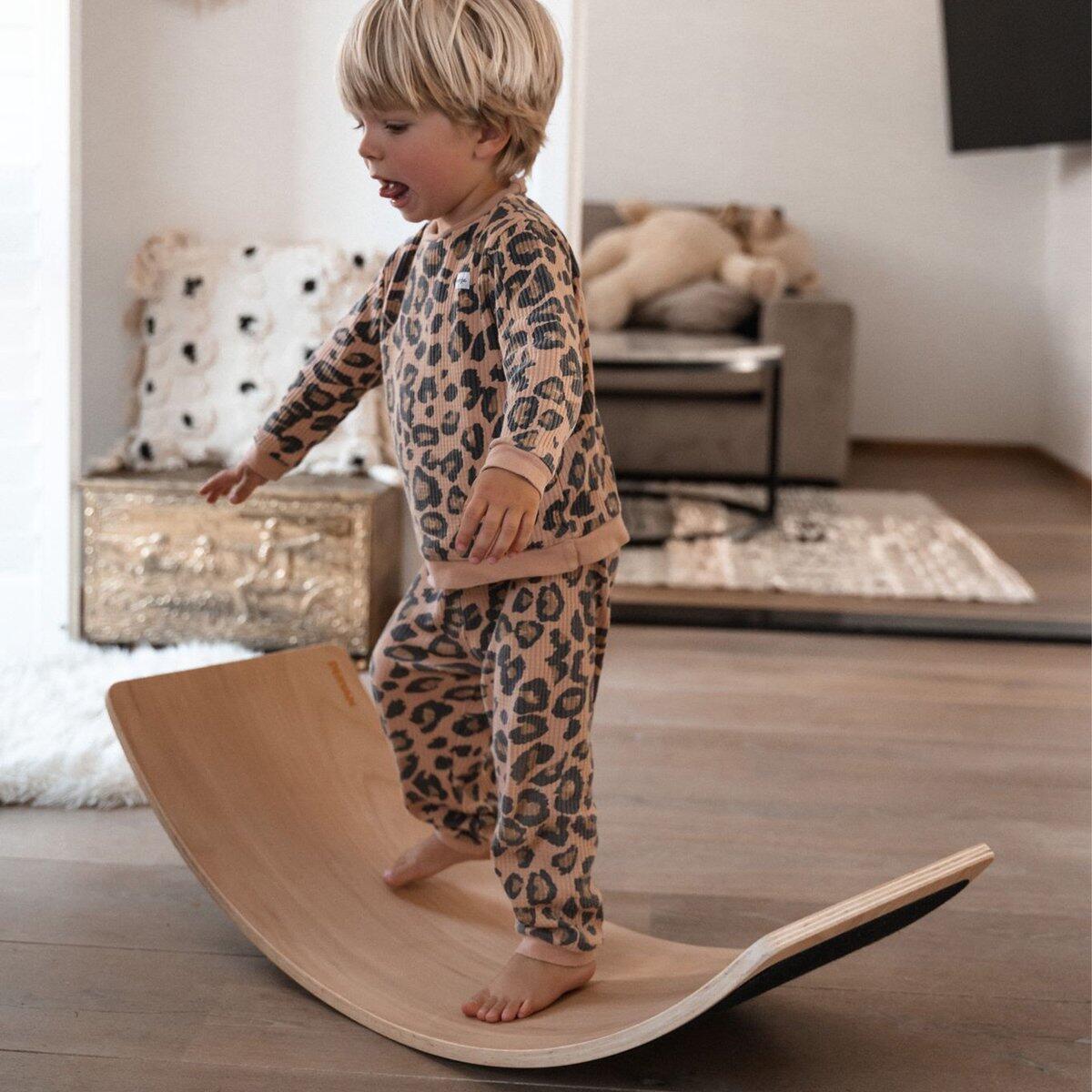 Balance Board XL - Bois de hêtre robuste verni transparent - 80cm + Feutre 3/7