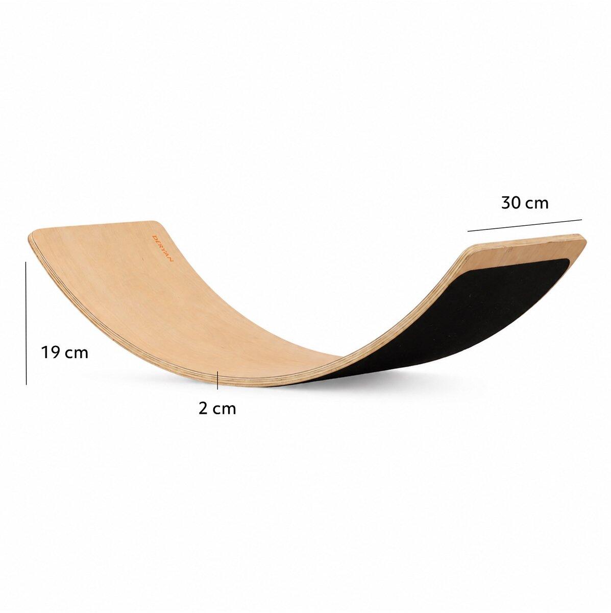 Balance Board XL - Bois de hêtre robuste verni transparent - 80cm + Feutre 7/7