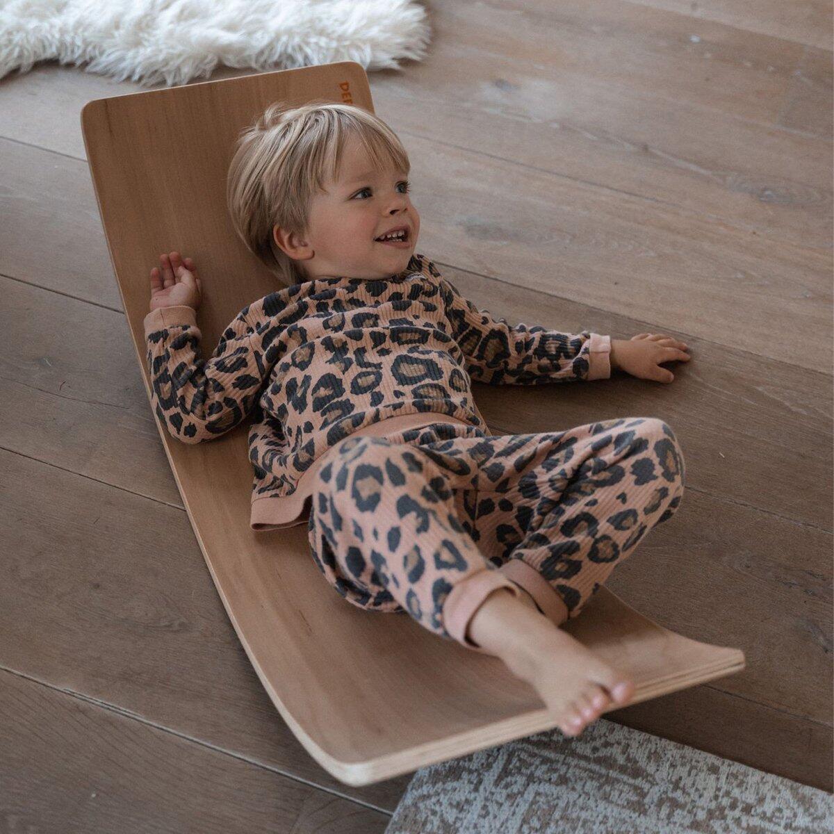 Balance Board XL - Bois de hêtre robuste verni transparent - 80cm + Feutre 6/7