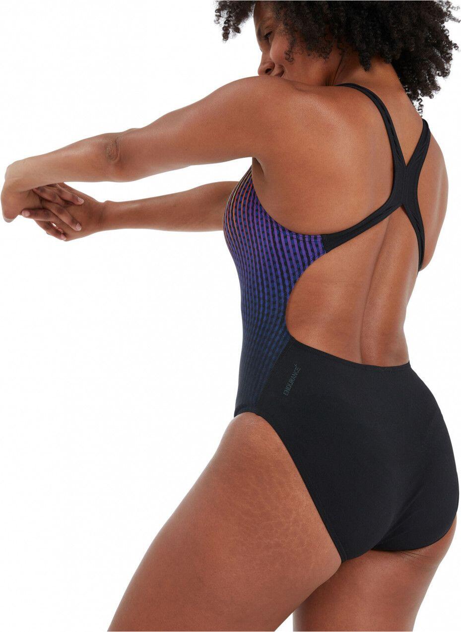 Speedo Placement Digital Powerback Women's 1 Piece Swimsuit Black 3/3